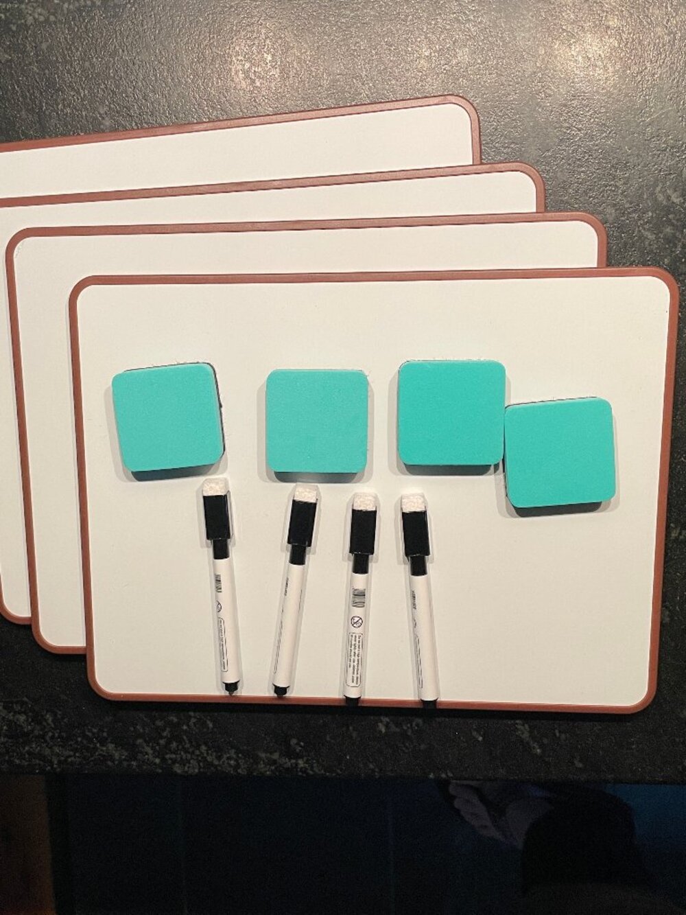 4-Pack Mini Whiteboard Set w/ Markers & Erasers (NWOT)